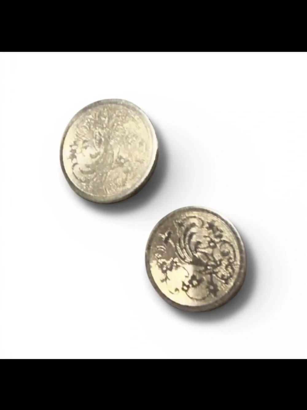 Vintage gold filled floral cuff links ornamental buttons stamped 1/20 kt filled